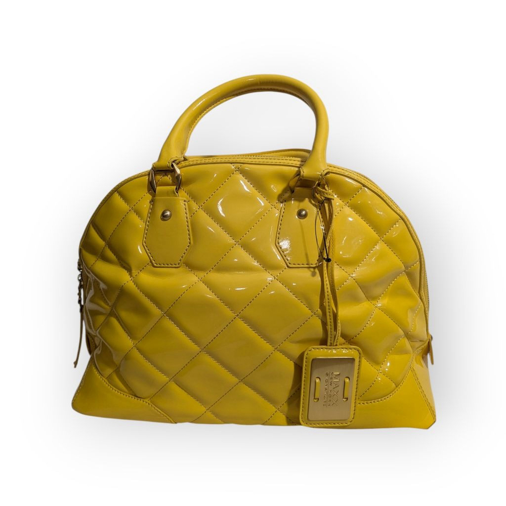 Maxx New York Yellow Quilted Satchel - Picture 2 of 12